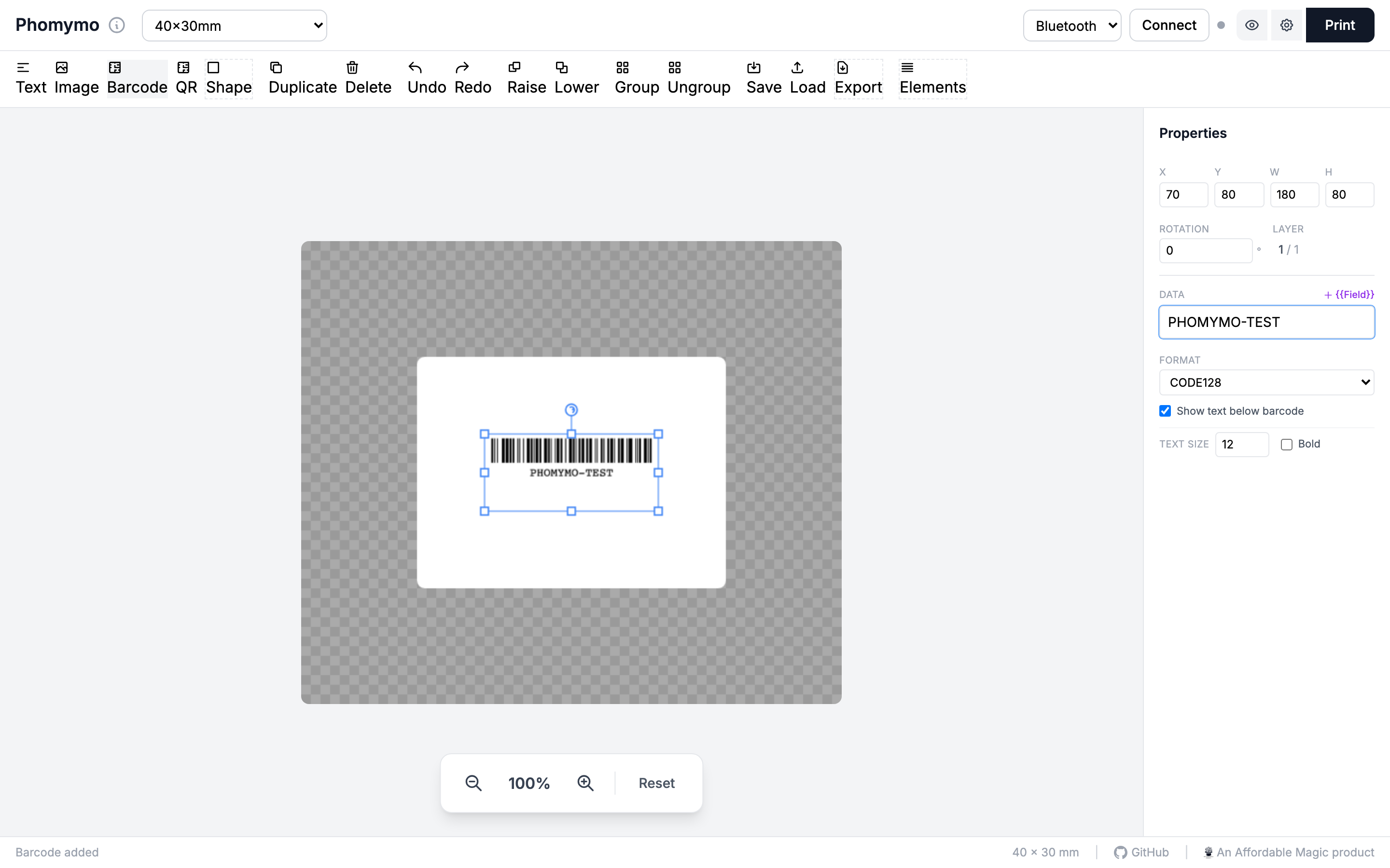 Barcode modified