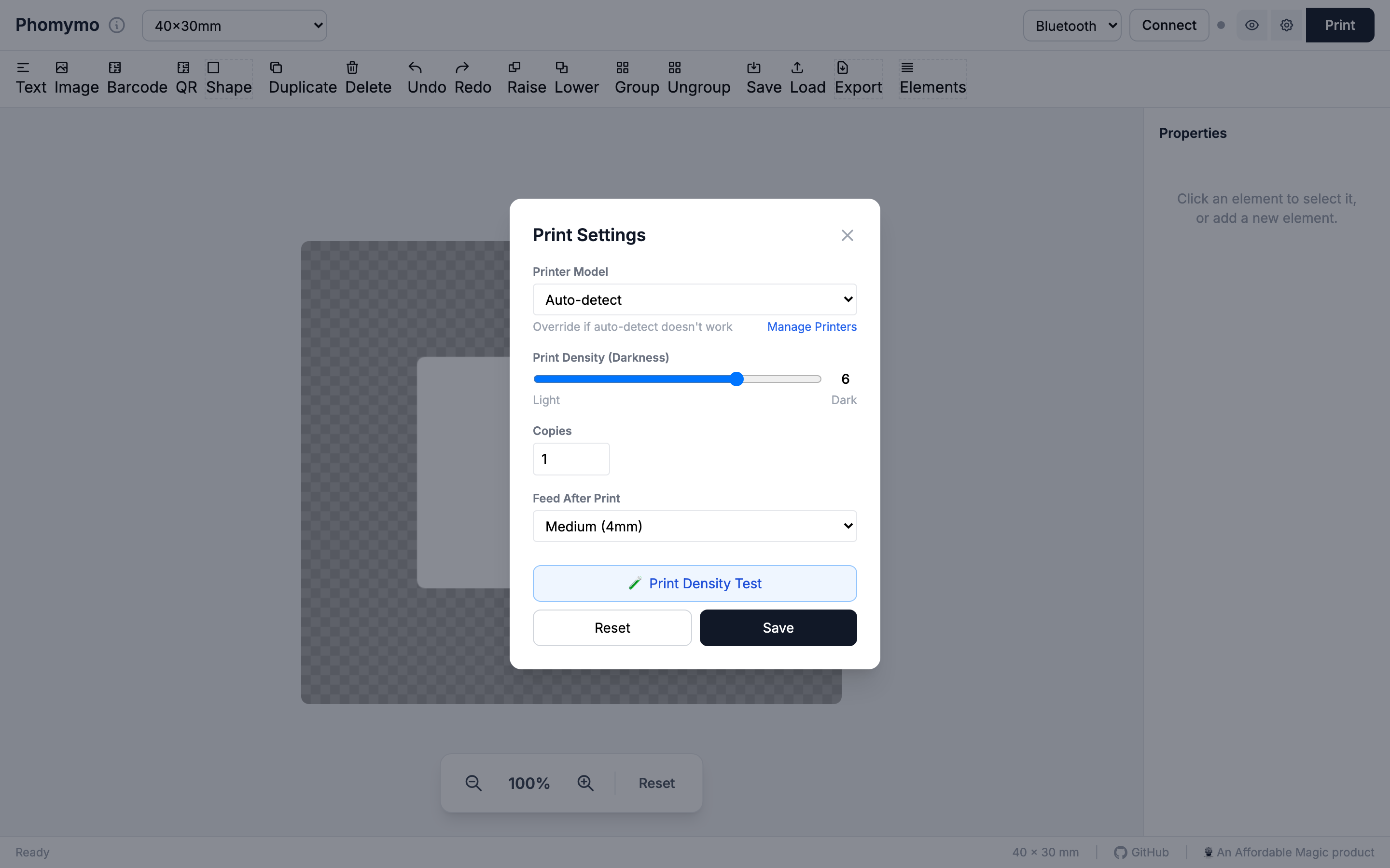 Printer dropdown